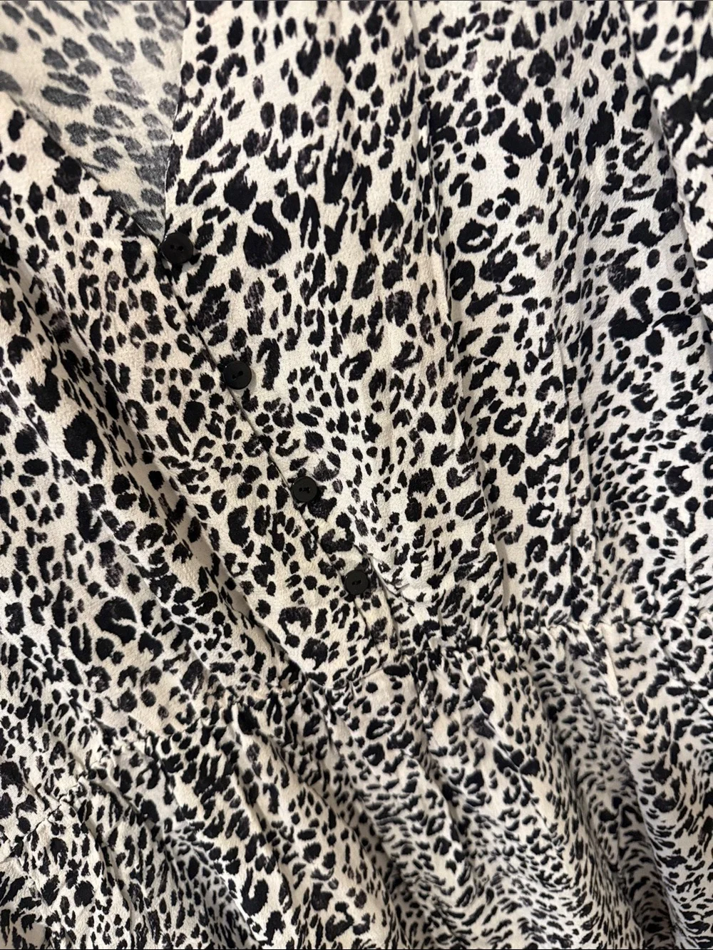 Zara black/white cheetah print ruffle mini dress, XL - Picture 5 of 8